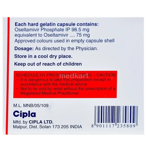 antiflu 75mg capsule 10's